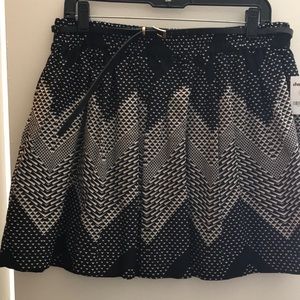 Black and cream printed skirt